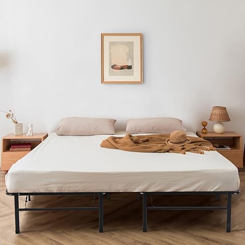 Miniatura 10 de BestComfort Base de cama de plataforma de tamaño individual o matrimonial, base de colchón plegable 2 en 1 con espacio libre de 14 pulgadas desde el