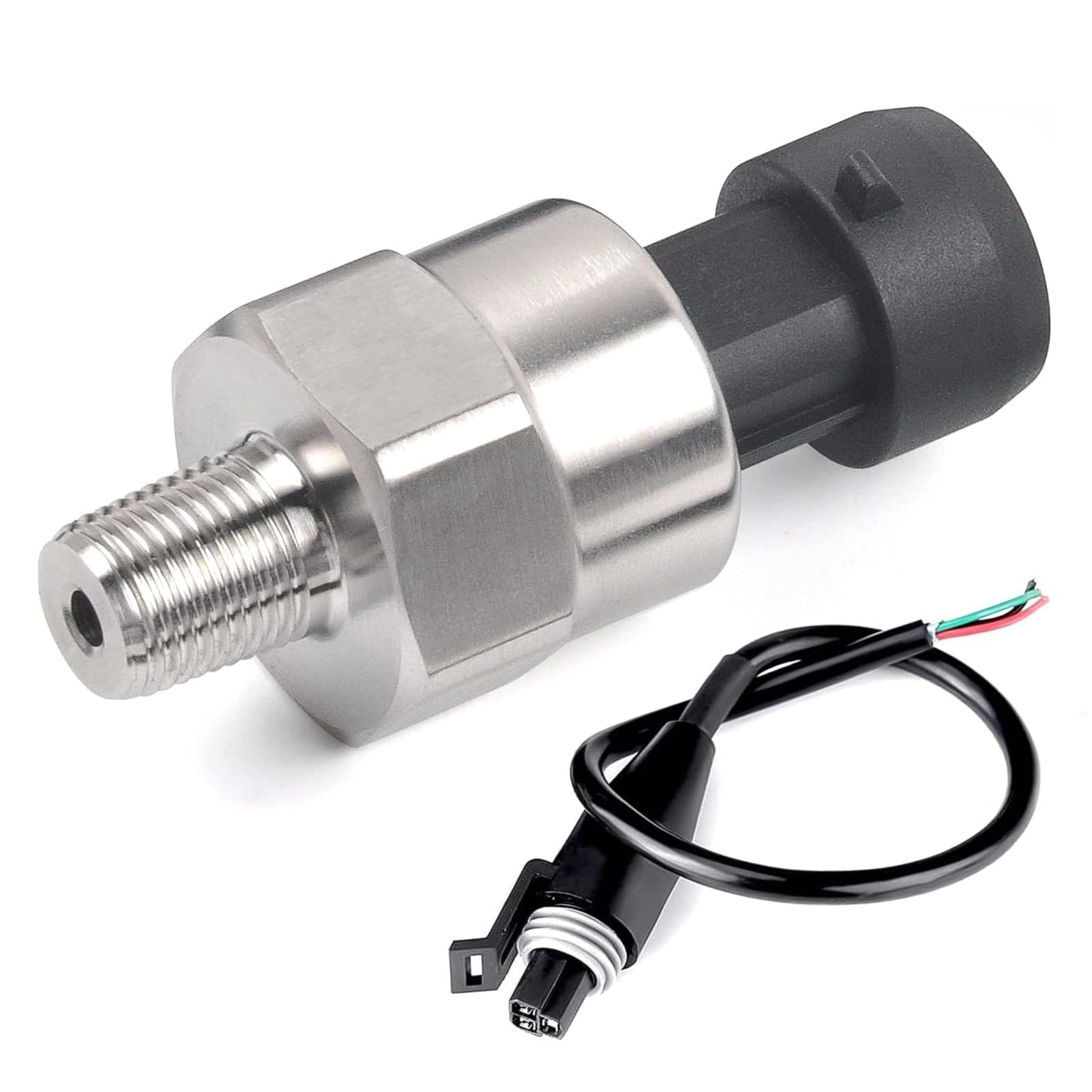 HERCHR 0.5V to 4.5V Pressure Transducer, 1/8NPT Thread Stainless Steel Pressure Transducer Sender Sensor 30/100/150/200/300/500 PSI for Oil Fuel Diesel Gas Air Water (30PSI)