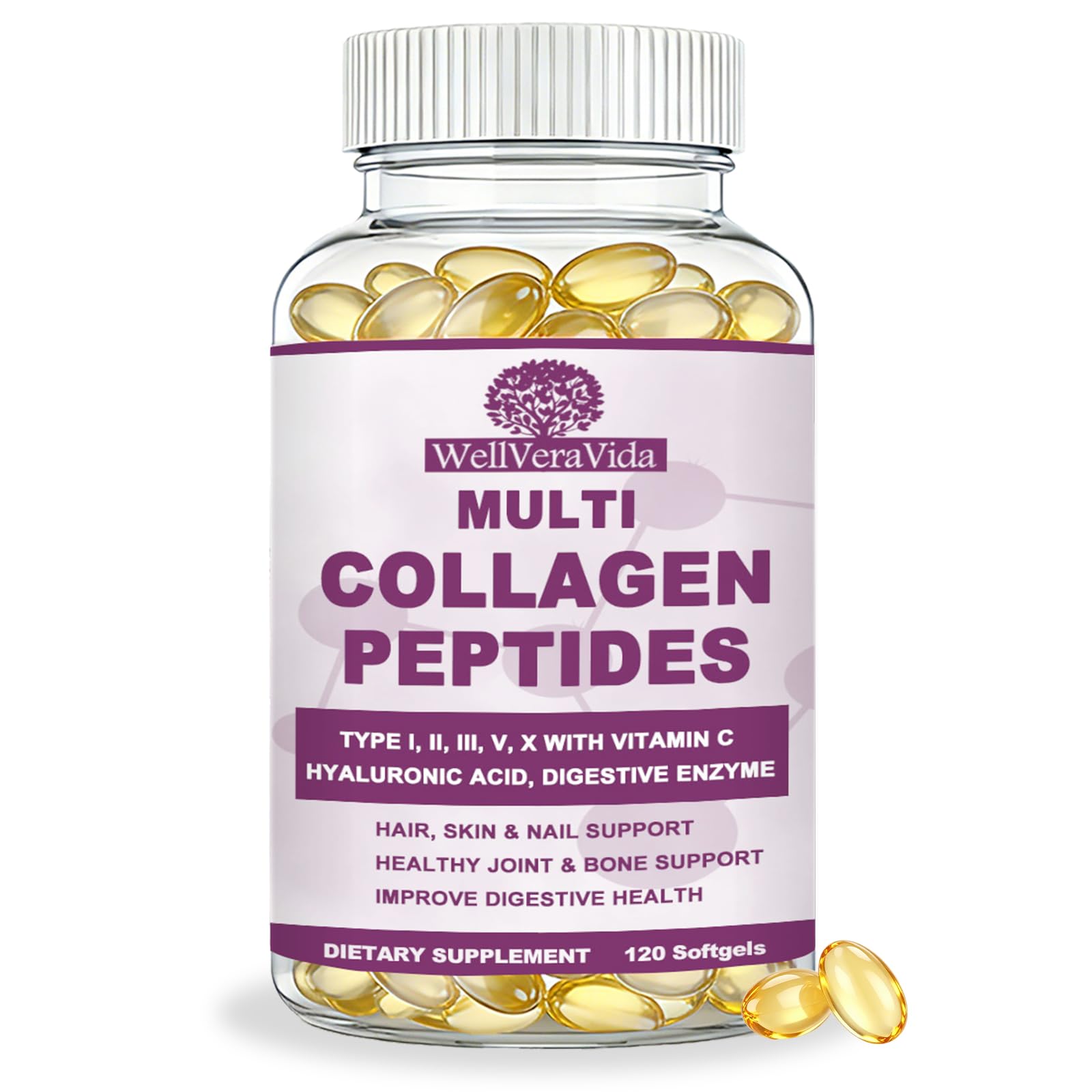 Multi Collagen Peptides for Women & Men, Hydrolyzed Collagen Supplements