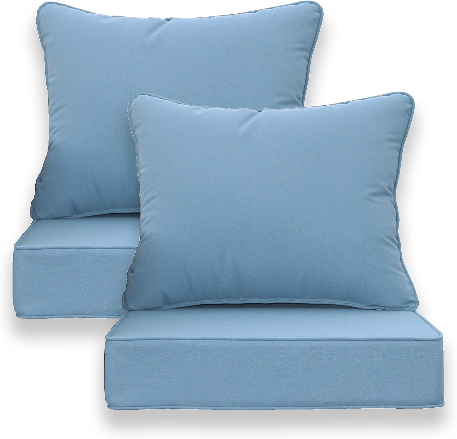 Outdoor Textured Solid Charcoal Deep Seat Patio Cushions Resilient