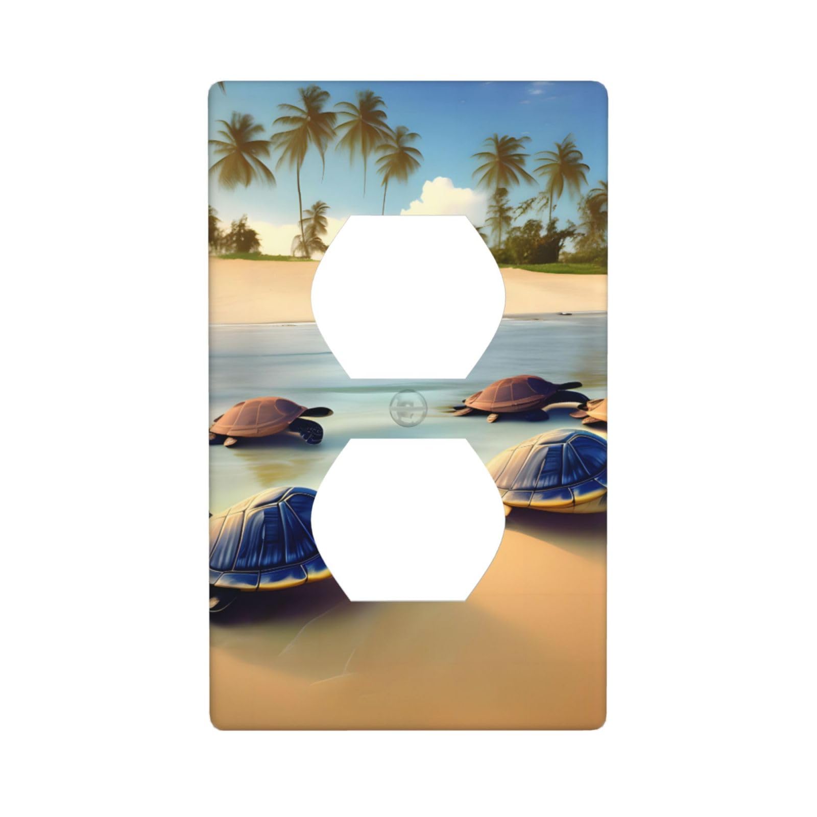 Turtles on the Beach Decorative Switch Plate Cover-Unbreakable Polycarbonate Wall Plate for Home Office, 1 Gang with Screws