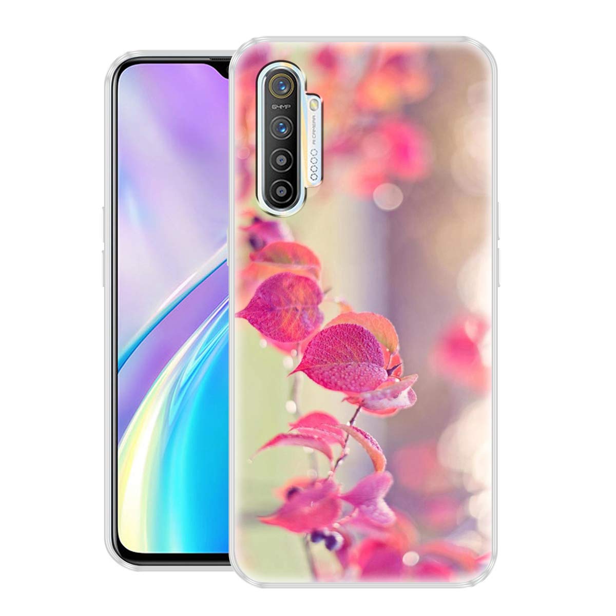 Fashionury Silicone Pink Leaves Soft Silicon Lightweight Slimfit Printed Back Cover for Realme Xt (B07XXTDXFT) Amazon Price History, Amazon Price Tracker