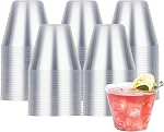 Goodluck 100PCS 9oz Coupes en plastique transparent pour la fête, coupes claires jetables, verres à cocktail pour le mariage, Thanksgiving, Noël, fêtes
