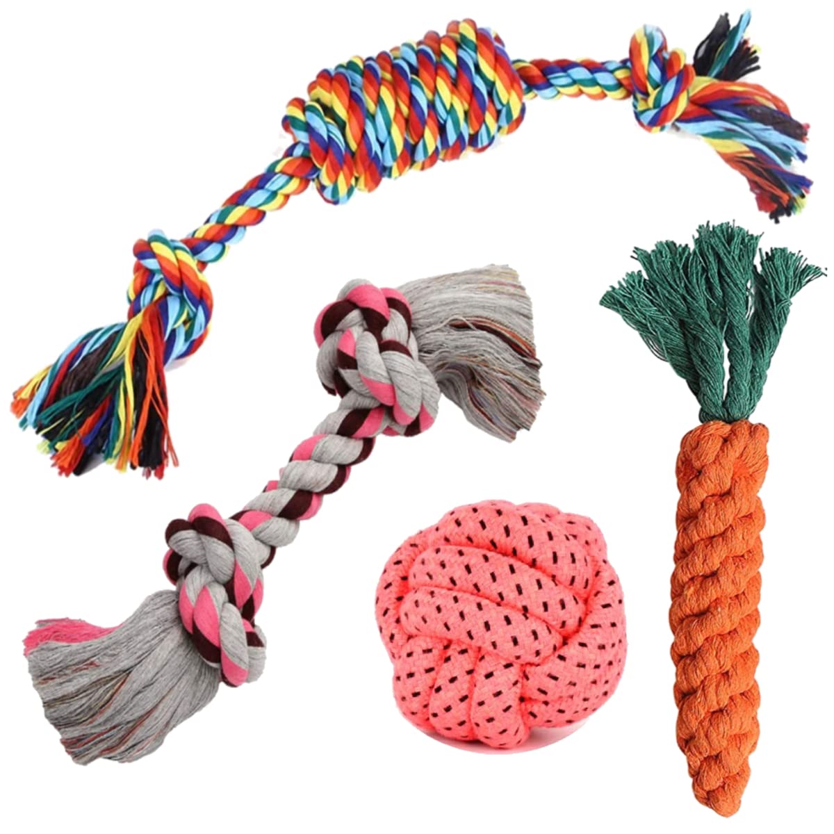 YOUHAVEDEAL Toys for Puppies Small Medium Breed Chewers, 4 Pack Rope Chew Toys for Teething Chew and Tug, from Fun Indoor Activities to Outdoor Games with Your Dog (B09JGPM2X4) Amazon Price History, Amazon Price Tracker