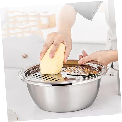 Miniatura 3 de DOITOOL Rallador de acero inoxidable 3 en 1 multifunción con cesta de drenaje para rallador de cocina, rallador juliana, picador, ensaladera para el