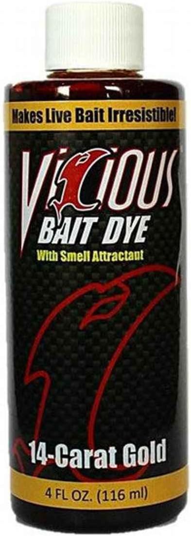 Vicious Fishing Vic Live Bait Dye 4Oz 14K Gold - VBD14K