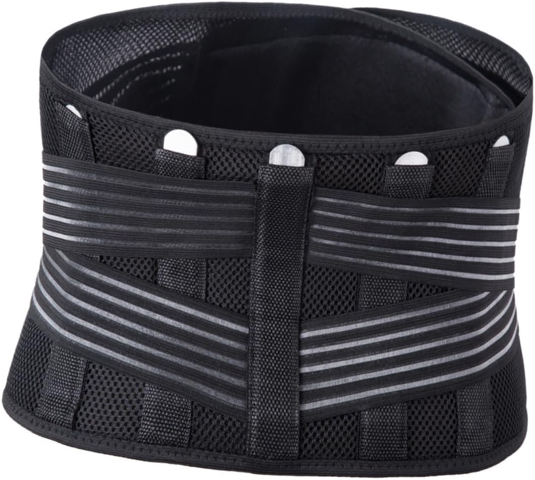 BESPORTBLE Breathable Fitness Waist Support Belt with Plate Protective Waist Strap for Running and Exercising Vertical Lumbar Relief Black for Men Women