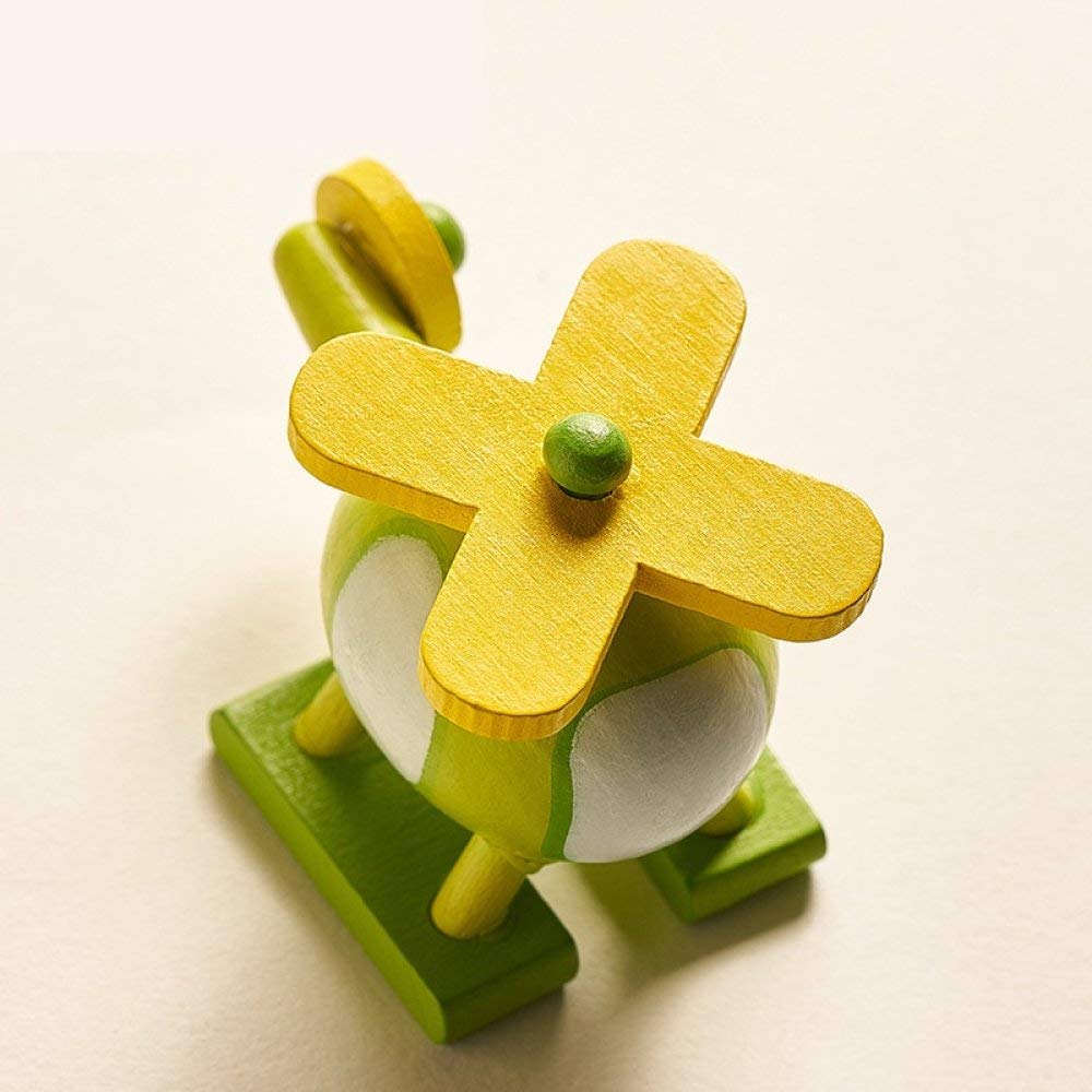 Hélicoptère de décoration en bois vert, petite statue et figurine pour bureau