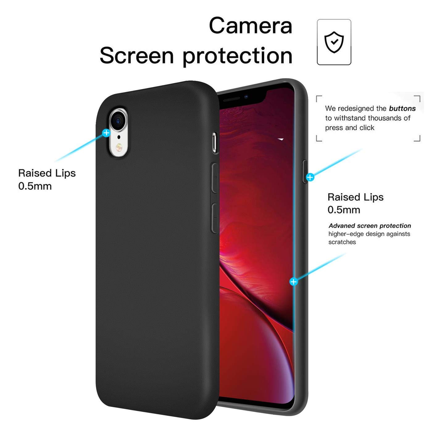 Verco Custodia Con Portacarte Per IPhone XR, Cover In Silicone Flessibile TPU, Nero, Sottile E Protettiva - 3