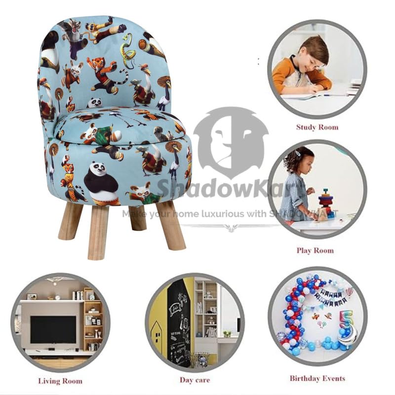 Image of Ottoman Kids pouffe Stool for Small Baby Chair Study Stool for Kids Playing Products Little Baby Dining Chair for Feeding Kids Cartoon Bedroom Chair,14x14x26 Inch, Single Chair