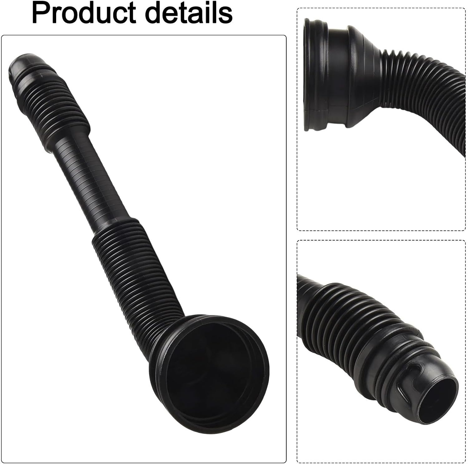 Windshield Wiper Washer Filler Pipe Hose Tube For BMW X5 E70 2006-2013 LCI 2009-2013 And For BMW X6 E71 2007-2014 For Hybrid E72 2008-2011 OEM 61667162586 Anti-Corrosion Wear-Resistant Black
