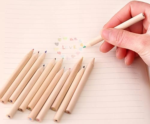 Miniatura 5 de Tergy - 20 paquetes de lápices de colores mini con sacapuntas en tubo, lápices de dibujo portátiles de arte de dibujos animados para niños de 3 años