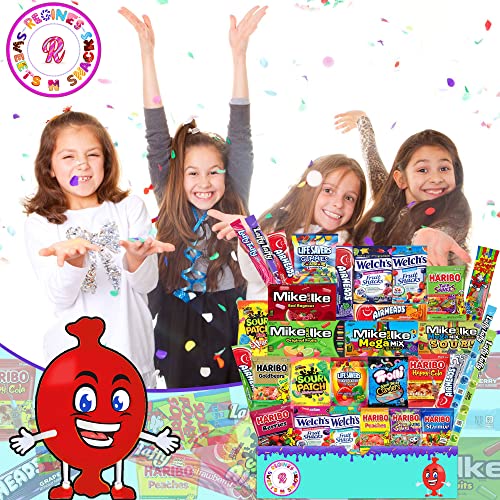 6.5Lbs, 30 Flavors, 30 Count | Candy Snack Box Assortment | Haribo Gummy Candy | Mike And Ike | Sour Patch | Trolly | Sweets Variety Snack Box | Haribo Snack Box | Candy Assortment | Regine’s Sweets N Snacks #TOP6
