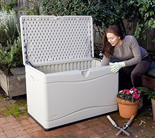 image for LIFETIME 60059 Black Bottom & Desert (Tan) Sides and Lid Outdoor Stora