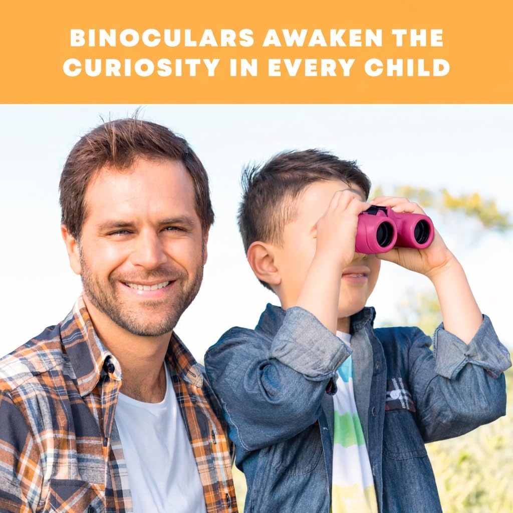 Binoculars for Kids – Perfect Toy for Little Boys and Girls – Extensive Set Incl. Magnifying Glass & Compass – Powerful Magnification 8X21 – 3 to 12 Year Old Kids for Toddler