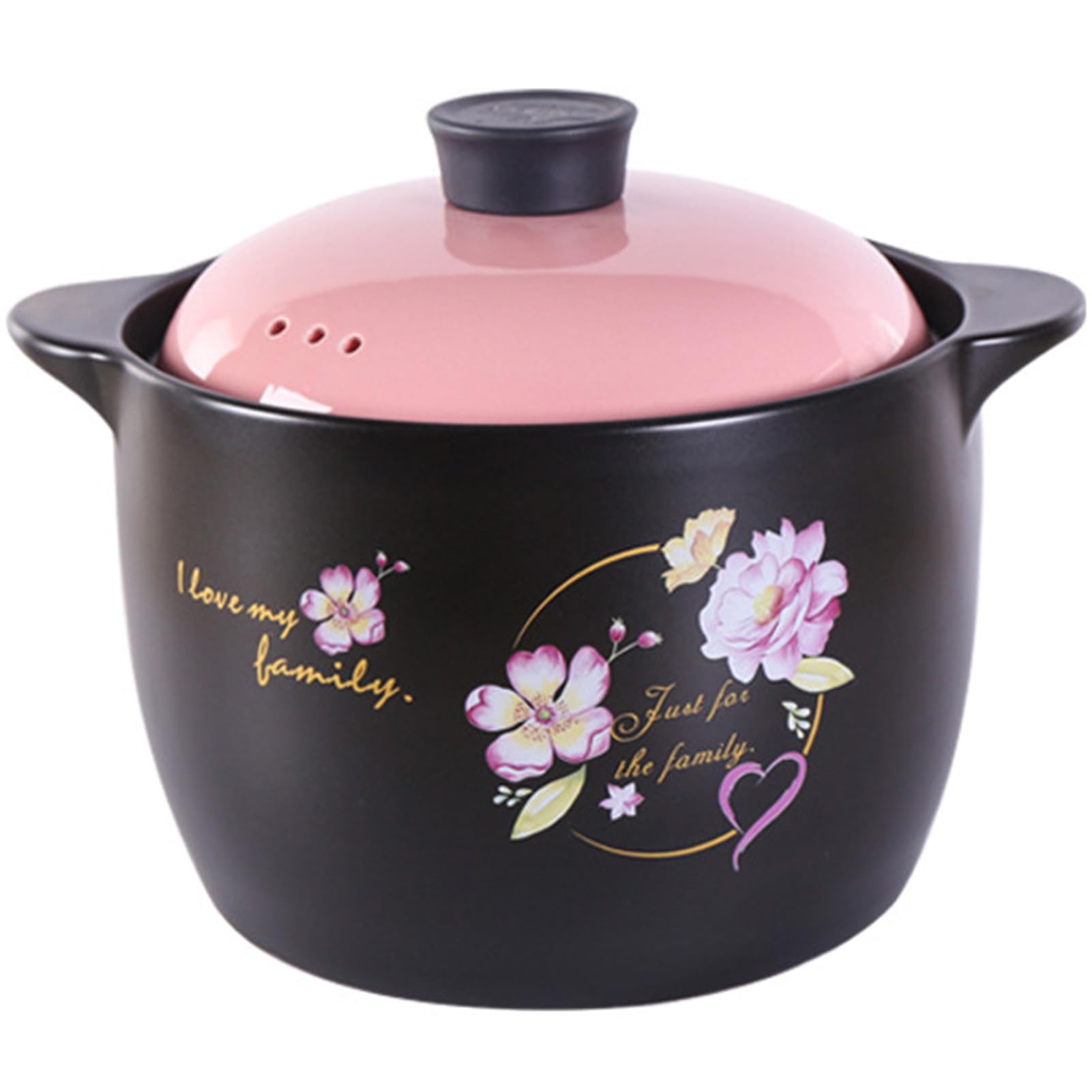 VHJdtE Ceramic stew pots, Small Copper Saucepans Clay with Lid, Large Earthen Cookware with(5.5L/5Quarts)
