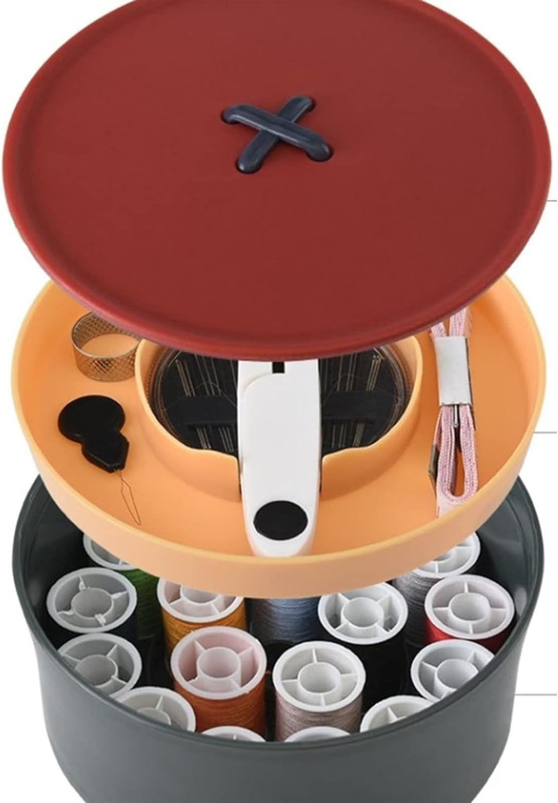 Suministros de costura, kit de costura, kit de costura con caja de plástico for viajeros y arreglos de ropa de emergencia, kit de costura for adultos, caja de costura de viaje mini con accesorios (col