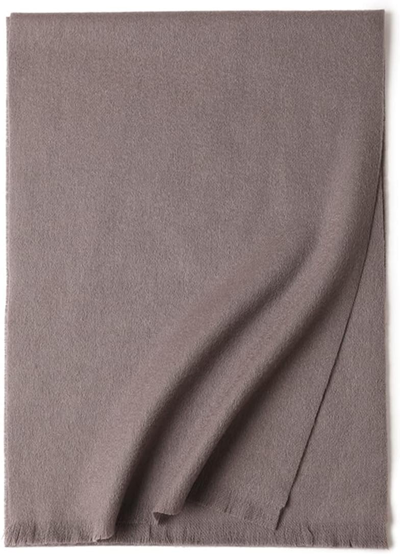 YUONNY Solid Colour Long Wool Scarf for Women Men, Super Soft Short Beard Warm Wool Scarves, Lightweight Everyday Scarf