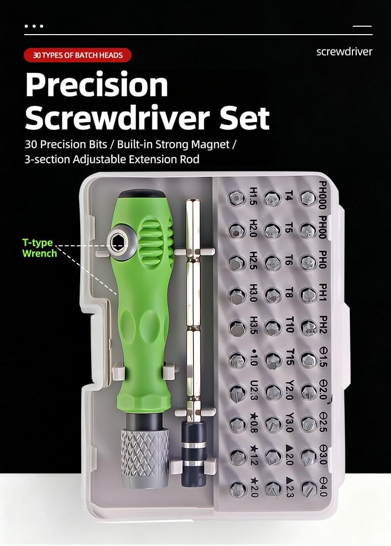 32-in-1 Precision Screwdriver Set, Professional Magnetic Mini Repair Tool Kit for Electronics, Phone, Laptop, Watch, Eyeglasses, Toys and Computers