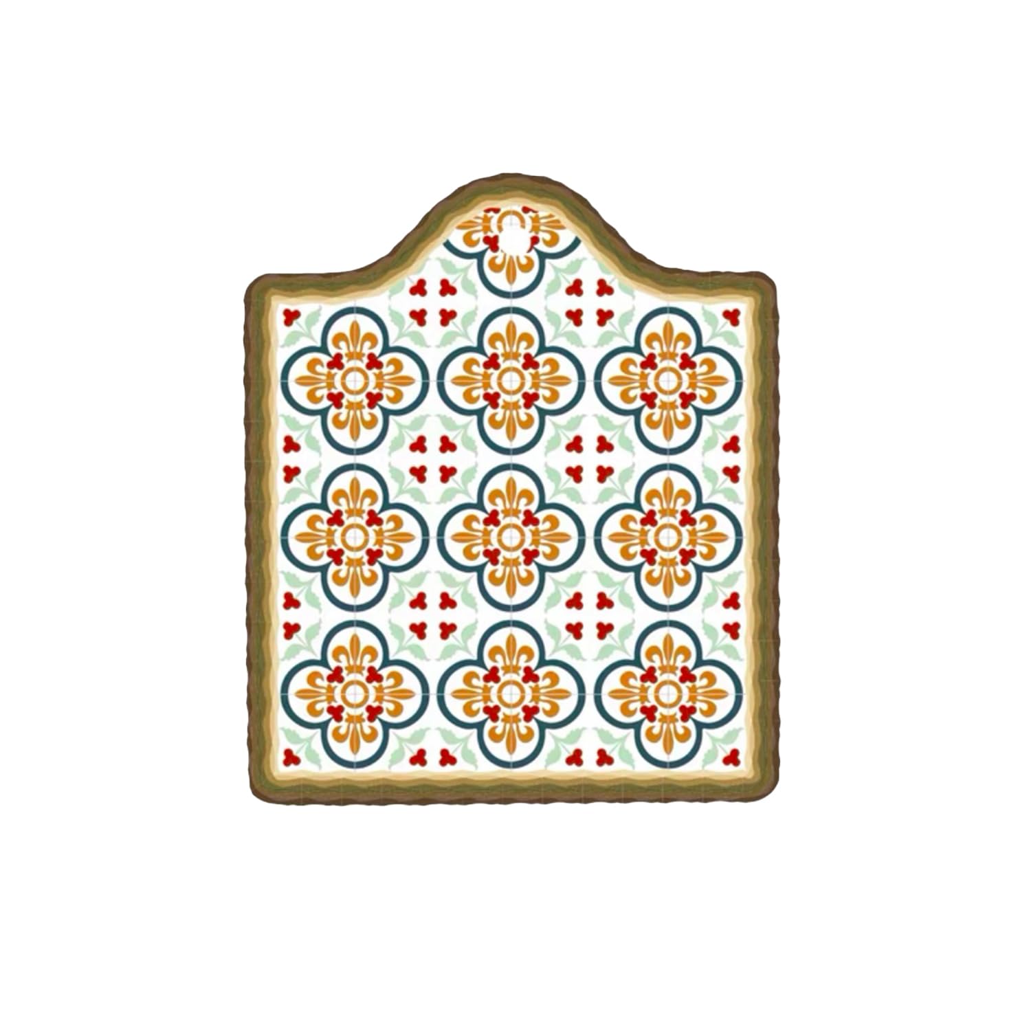 Luckte Red Ceramic Trivets For Hot Pots And Pans，Waterproof Pads For Hot Dishes With Flower Patterns And Scratch Proof Cork Base For Kitchen Table (Red)