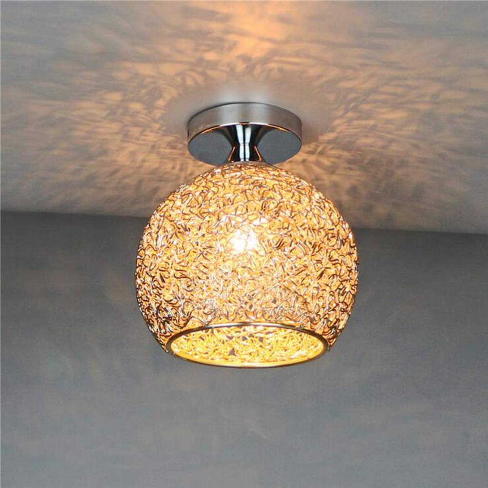 BININBOX Modern Ceiling Light Pendant Lamp Shade in Aluminum Lampshade for Bedroom Living Room Hallway(Bulb Not Included) (Champagne)