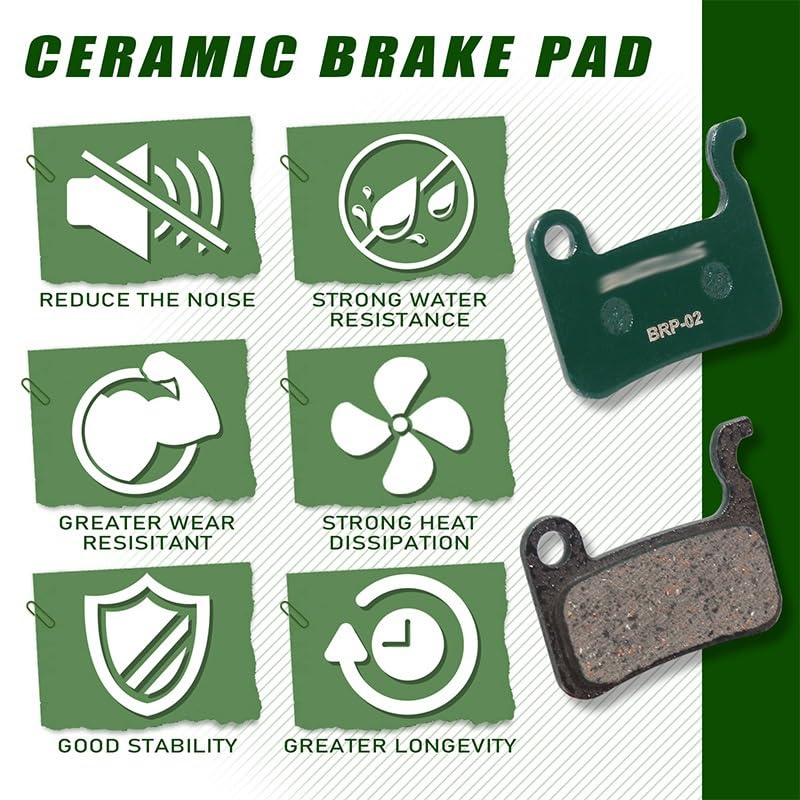 Pastillas de Freno de Disco hidráulicas de cerámica, compatibles con A01S M06 M07, Pastillas de Freno de Bicicleta de Carretera, Resistentes al Desgaste(Ceramic 10Pairs)