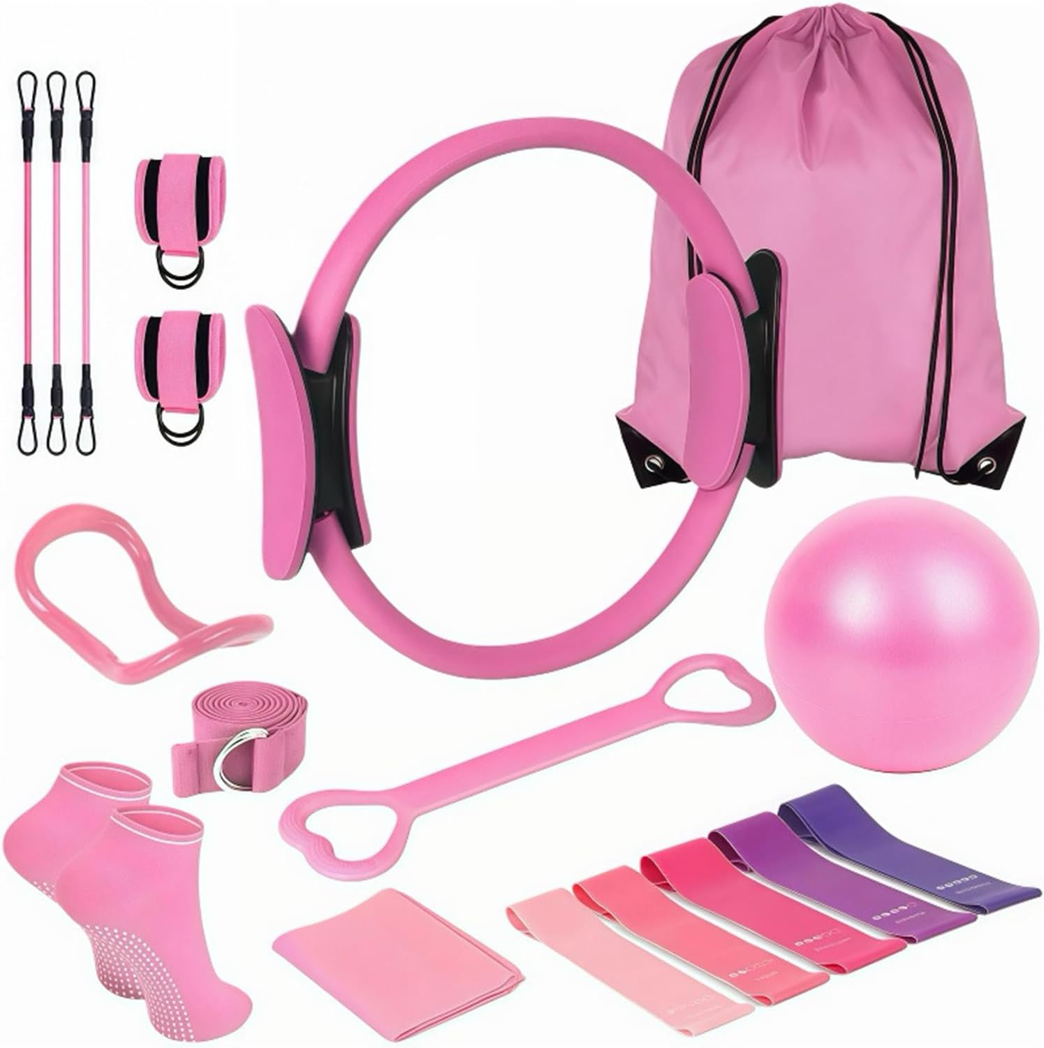 女性用ピラティス エクササイズ バンドル ポータブル フィットネス アクセサリー 家庭用 ジム コア 筋肉の調子を整え、ストレッチ
