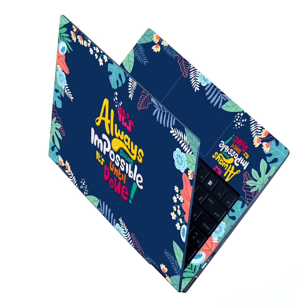 Dzazner HD Printed Full Body Laptop Skin Sticker Vinyl for Size Upto 15.6 inches No Residue, Bubble Free for Always Impossible Floral (B0BX5SFN8W) Amazon Price History, Amazon Price Tracker