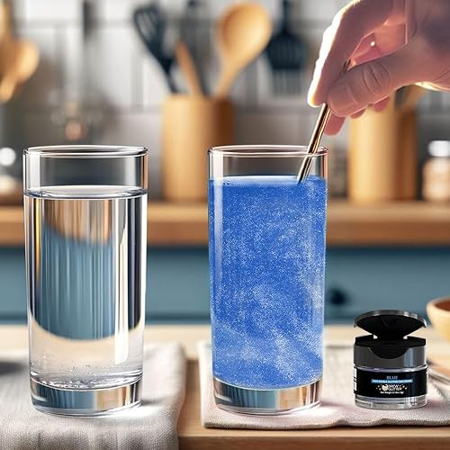 Miniatura 169 de Brew Glitter - Purpurina comestible para bebidas, cócteles, cerveza, adornar bebidas Certificado Kosher y Halal 100% comestible y de grado Azul