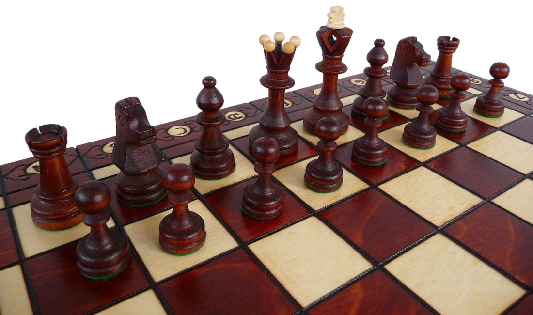 Jeu d'échecs en Bois Senator 40 x 40 cm - Plateau d'échecs en Bois de Haute qualité - Ensemble de Jeu d'échecs Pliable - Ensemble de Jeu d'échecs avec pièces - Fait Main