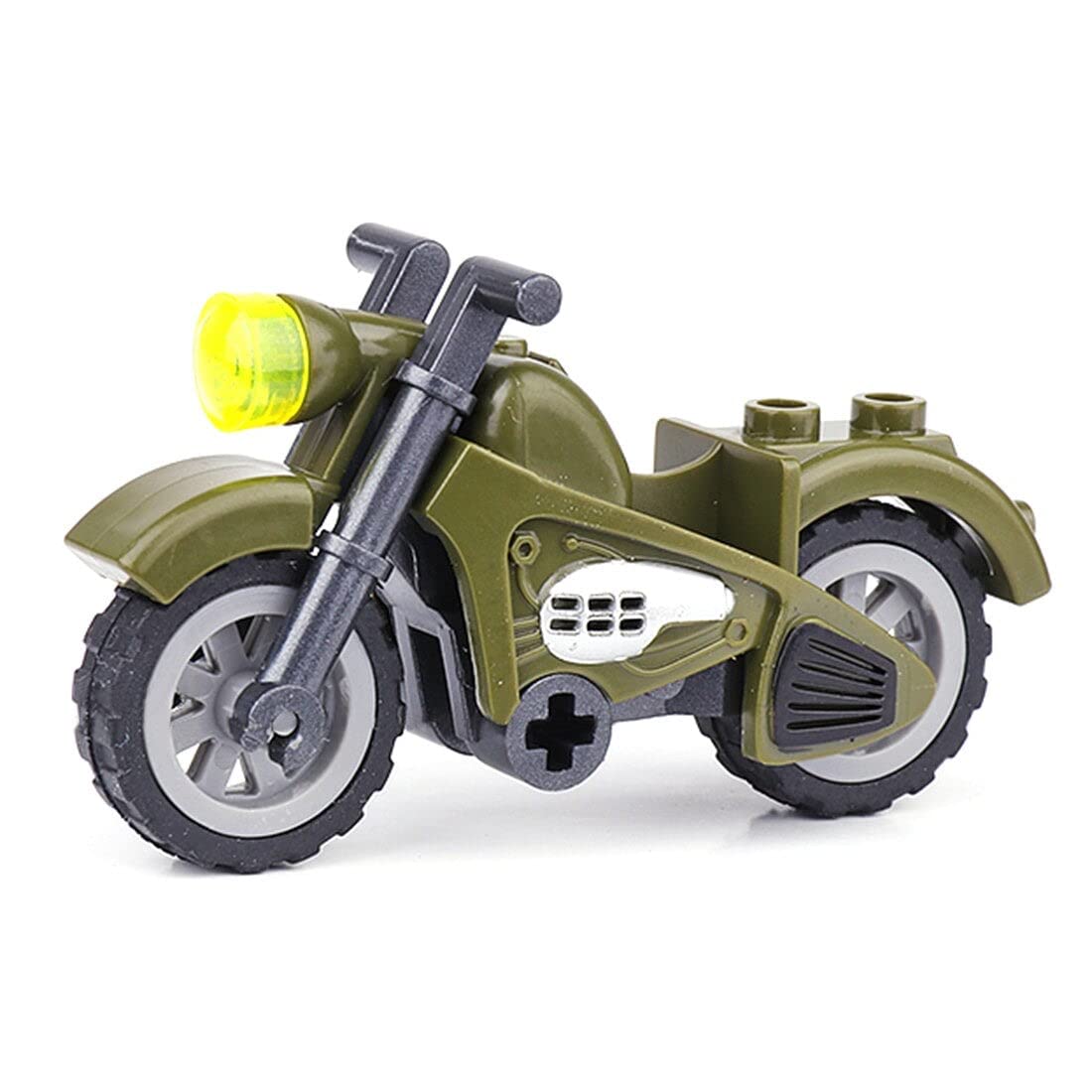 General Jim's Military Brick Building Set - Set of 2 World War 2 US Army Camo Green Motorcycles Building Blocks Model Set for History Enthusiast, Teens and Adults