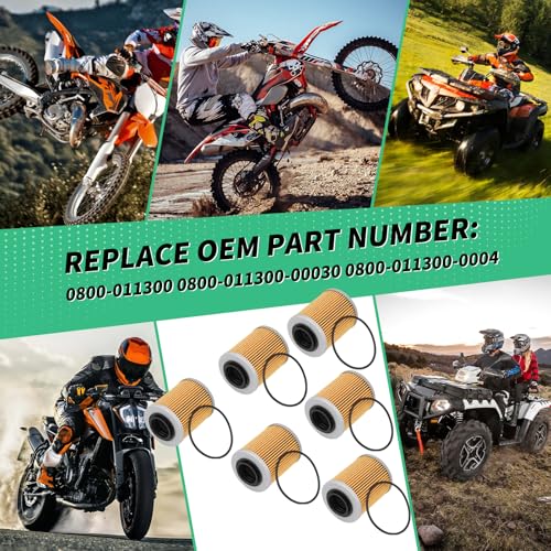Image of 0800-011300 Oil Filter with O-rings Compatible With CFMOTO Cforce Zforce Uforce 1000 950 900 800 600 500 400 ATV /UTV Replace#: 0800-011300-00030 0800-011300-0004 (6 PCS)