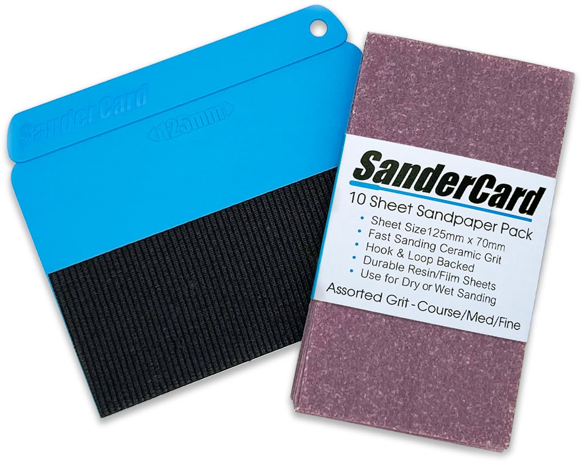 Hand Sander | Ultra-Thin Shape | Unique Sanding Action | Includes 10 Sheet Sandpaper Pack | Fits 70mm x 125mm (2.8'' x 4.92'') Sanding Block Sheets or Cut from 2-3/4'' Rolls