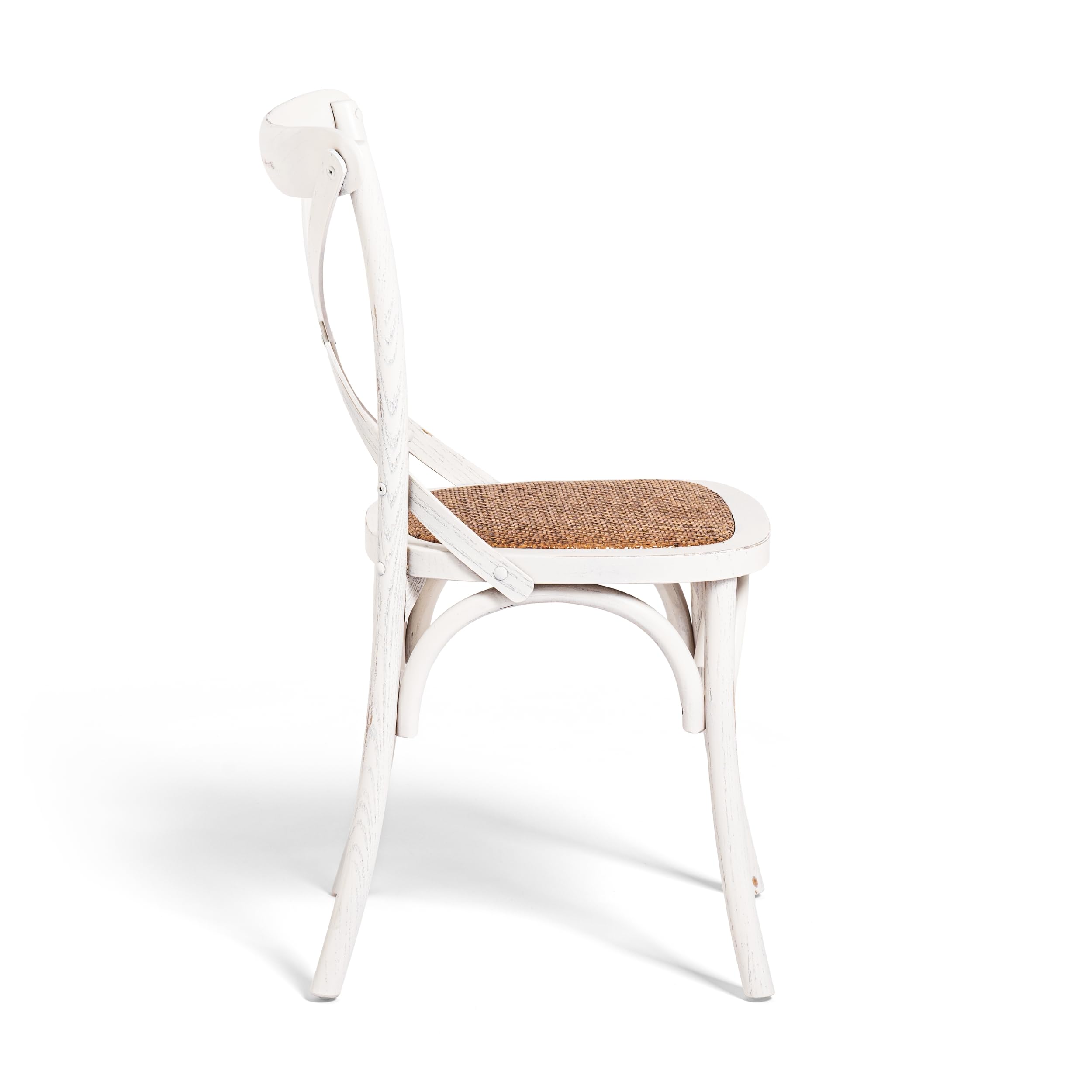 Biscottini Sedie sala da pranzo legno massello 86x42x46 cm - Sedia cucina e soggiorno in rattan - Sedie in legno da esterno e interno - Sedia nera Cross