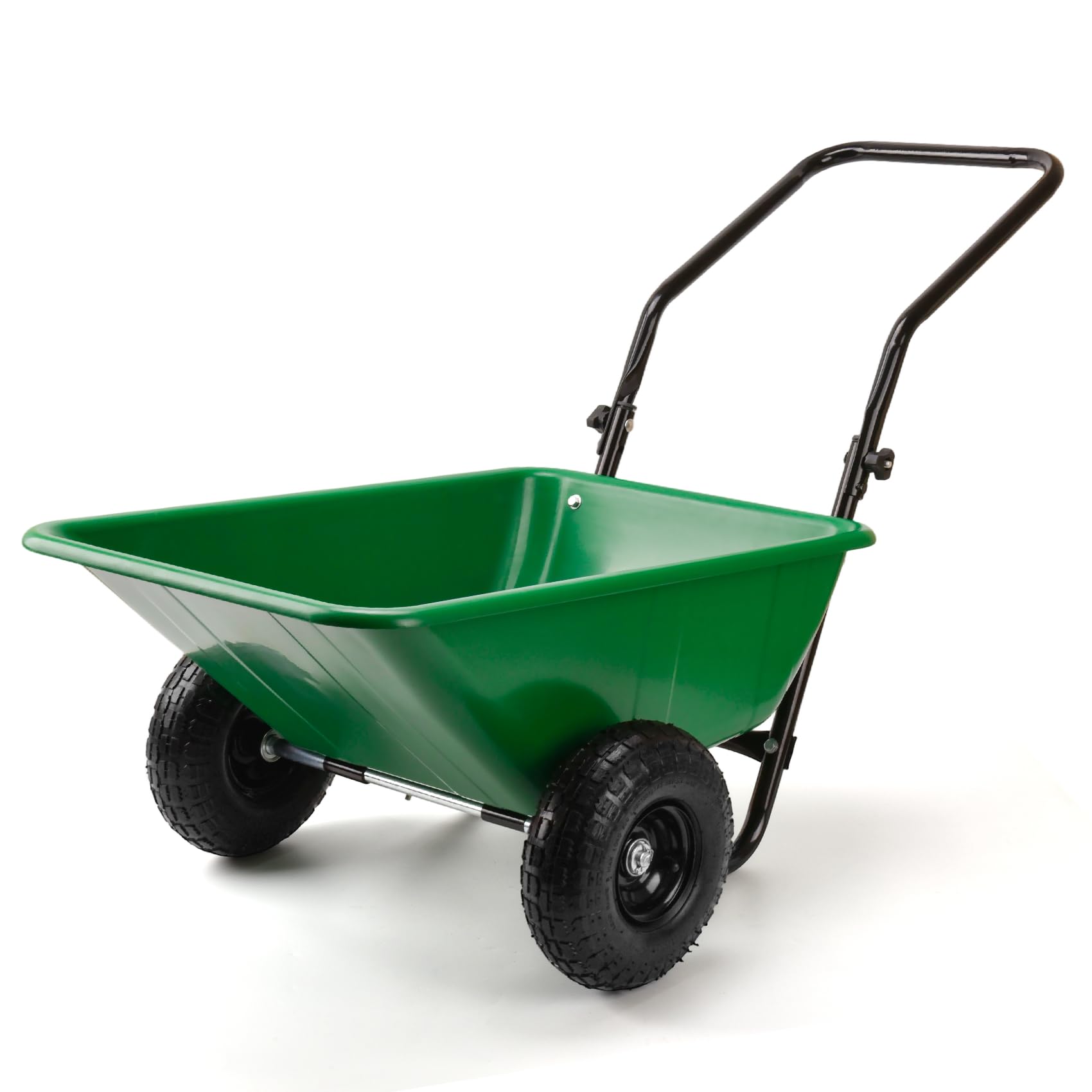 Foldable Handle 2 Wheel Garden Cart with 10" Pneumatic Tires-Heavy Duty Yard Wagon for Soil,Mulch,Plants,Easy Storage,High Stability&amp;Quick Assembly(Green)