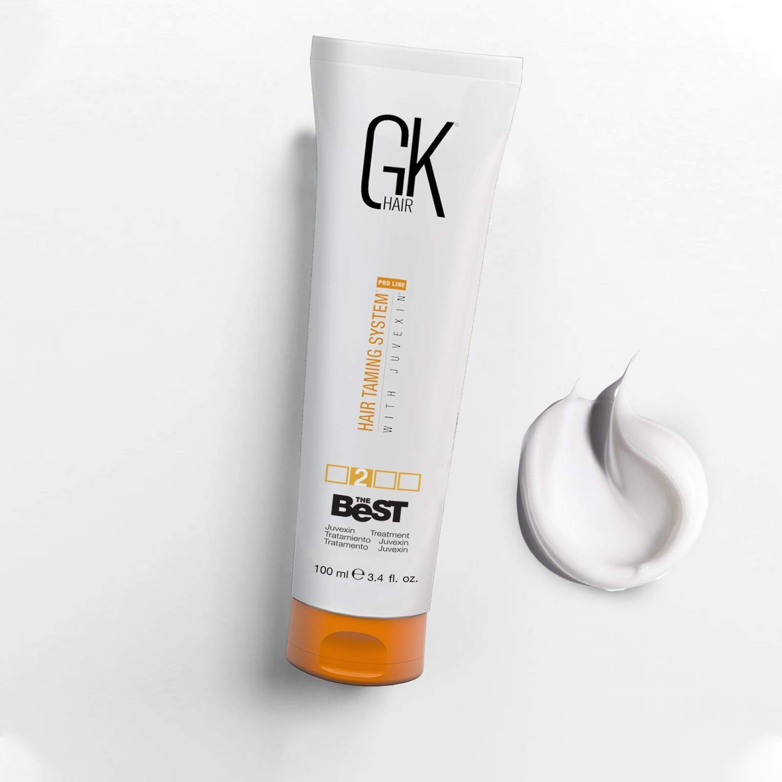 GK HAIR Global Keratin The Best (3.4 Fl Oz/100ml) Glättende Keratin-Haarbehandlung - Professionelle brasilianische Komplexe Blowout-Glättung für seidig glattes und kräuselfreies Haar