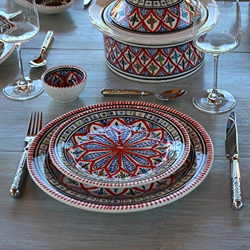 Zestaw 6 talerzy wejściowych lub deserowych Bakir czerwony - D 20 cm