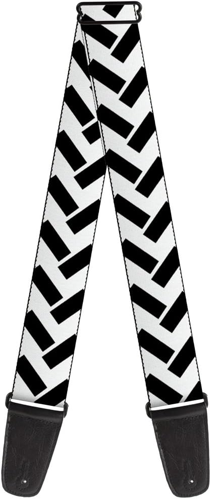 Buckle-Down Guitar Strap Jagged Chevron White Black 2 Inches Wide