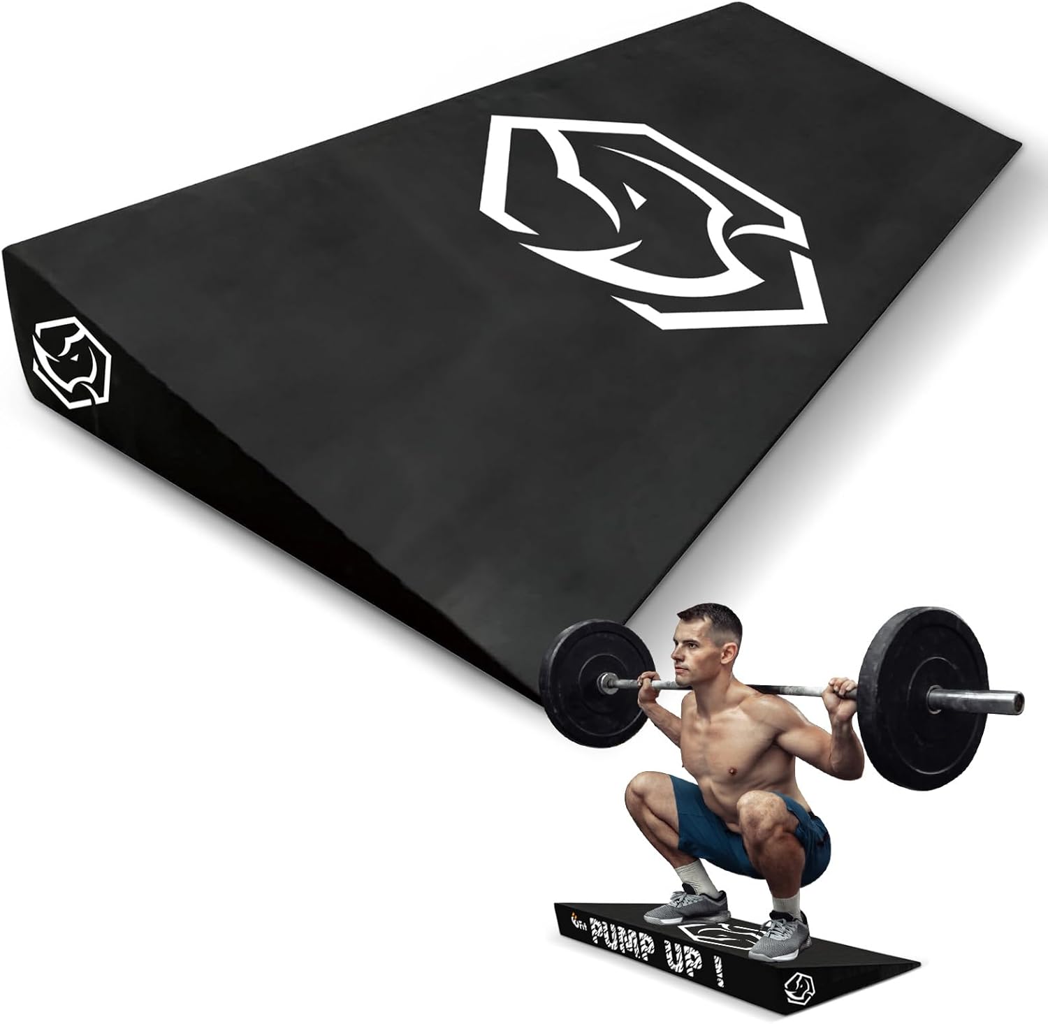 66FIT Squat Wedge Block, Large Extra Wide Slant Board for Squats, Heel Elevated