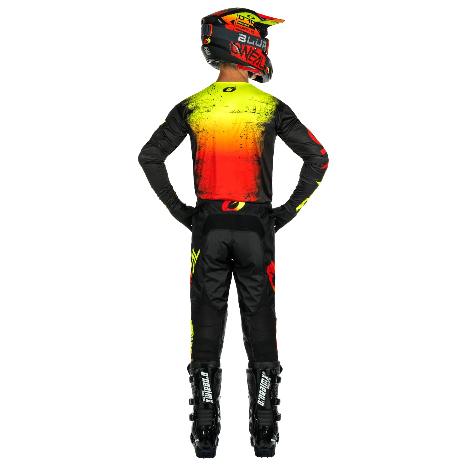 O'NEAL | Motocross-Hose | Enduro Motorrad | Strapazierfähige Denierstoffe, Mit großer Bewegungsfreiheit, Athletische Passform | Pants Mayhem Scarz V.24 | Erwachsene | Schwarz Rot | Größe 36