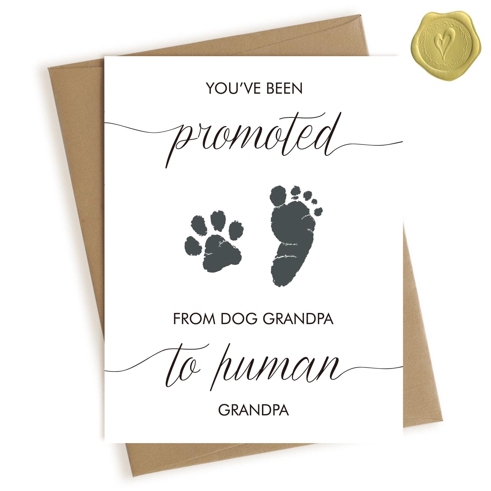 Pregnancy Announcement for Grandpa, Baby Announcement Card for Grandpa, Promoted from Dog Grandpa To Human Grandpa