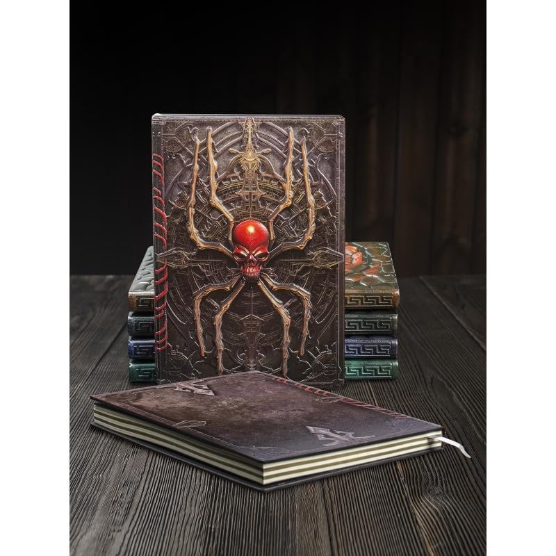Image of Alokik Enterprise 3D Spider Junk DND Vintage Leather Journal Writing Notebook with 200 Pages A5 Journal Diary,Antique Handmade Leather Diary,Travel Diary&Notebooks to Write in,Diary Gift for Men Women