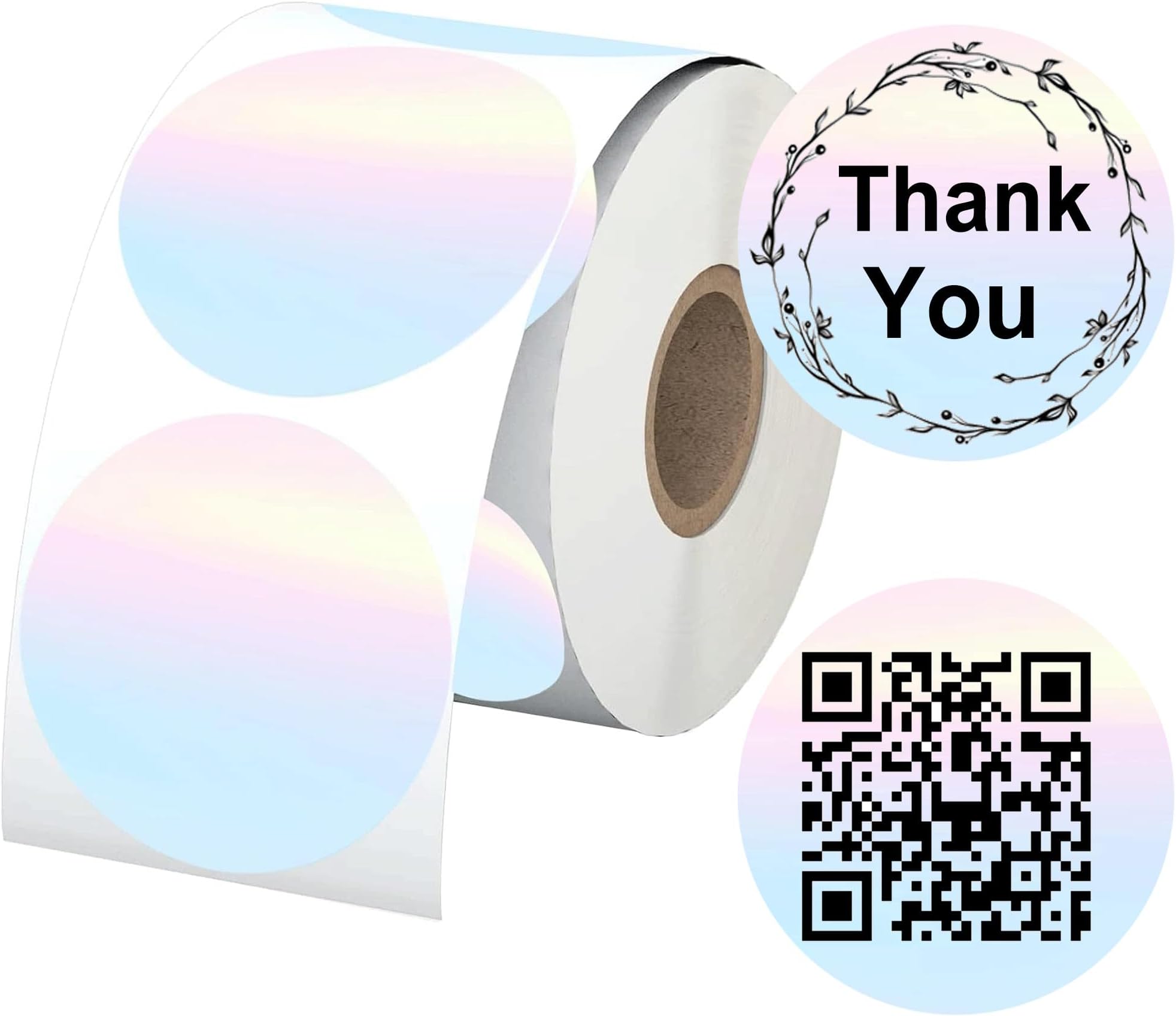 Direct Thermal Labels Stickers Round Watercolor Rounds Small Business Thermal Stickers 2 Inch Multi-Purpose Thermals Stickers Labels Inventory, Color Coding, Address, Name Tag 500 Pcs/Roll (Round)
