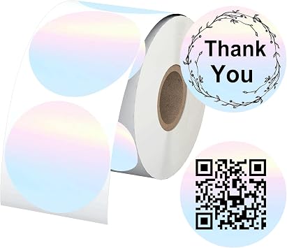 Direct Thermal Labels Stickers Round Watercolor Rounds Small Business Thermal Stickers 2 Inch Multi-Purpose Thermals Stickers Labels Inventory, Color Coding, Address, Name Tag 500 Pcs/Roll Round