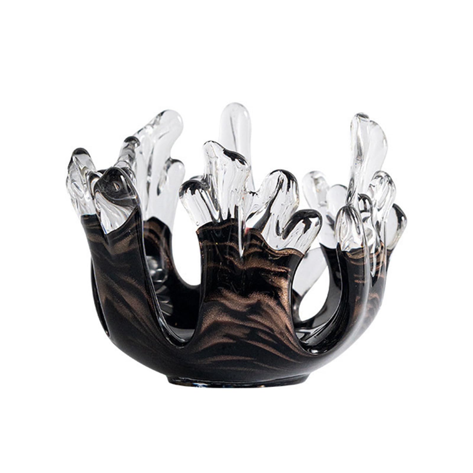 Limtula Handcrafted Glass Stand with Contemporary Fluid Design Artistic Irregular Waves Jewelry Trinket Tray Home Decors Glass Jewelry Trinket Tray