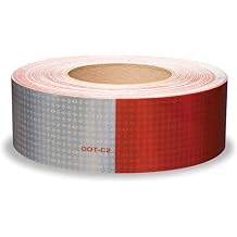 V42 6" Red 6 White Reflector Tape, 2" x 150 Roll