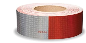 Oralite V82 DOT-C2 Reflective Conspicuity Tape - 2" Roll by 50 100 150 Lengths- 10-Year Prismatic -Red White 6/6 & 7/11 FMCSA Compliant - Made in USA by ORAFOL 6/6 x 50ft