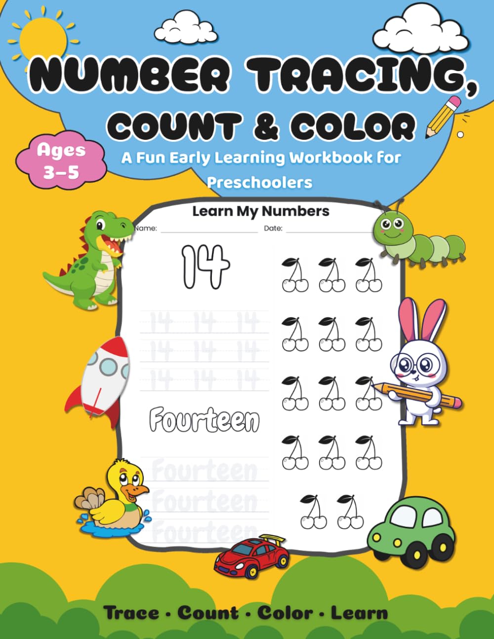Number Tracing, Count & Color: A Fun Early Learning Workbook for Preschoolers Ages 3–5 | Practice Numbers, Counting, Coloring, and Fine Motor Skills