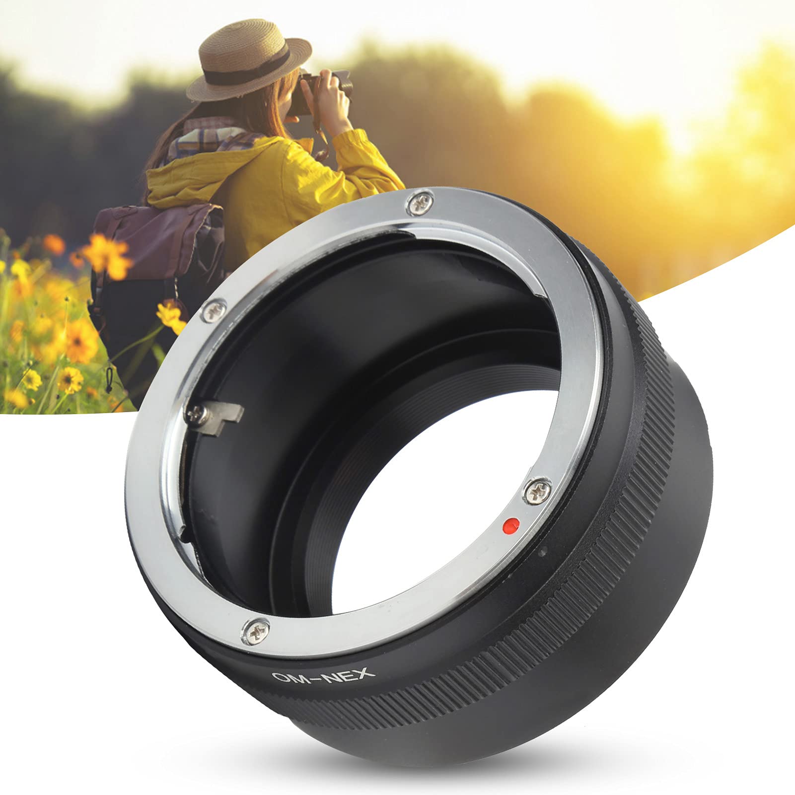 Sxhlseller Bague D'adaptation pour Appareil Photo, Bague D'adaptation de Convertisseur Om-NEX Manuelle Portable pour Objectif Om vers pour Appareil Photo E Mount
