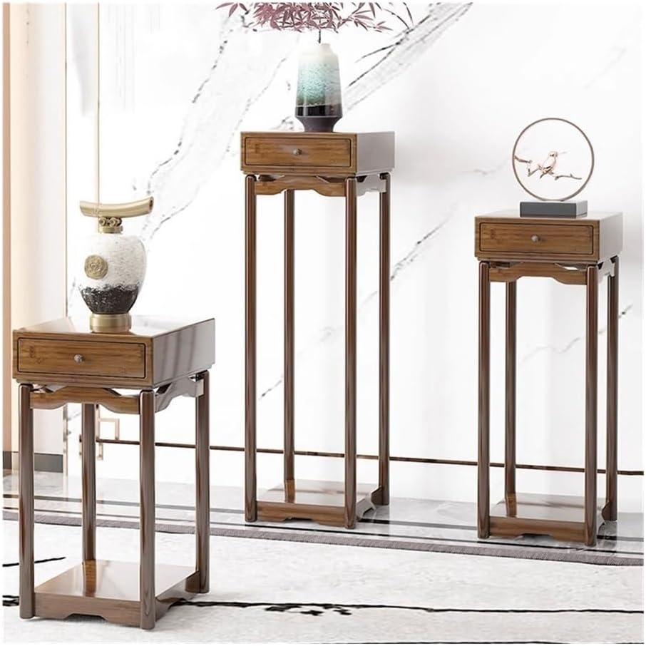 Plant Shelf, Light Luxury with Drawers Bonsai Rack Shelf, Study Living Room Floor Standing Planter Bracket(Medium)